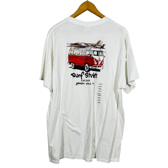 NEW! Surf Styles Surf Shop Galveston Island Short Sleeve Tee White - XL - Picture 1 of 6